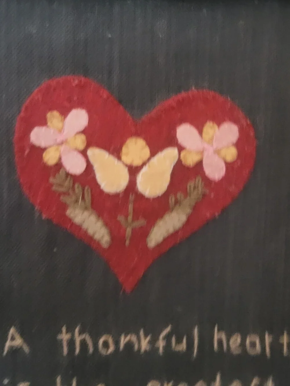 AmericanaFramed Wool Appliqué Textile Art - 